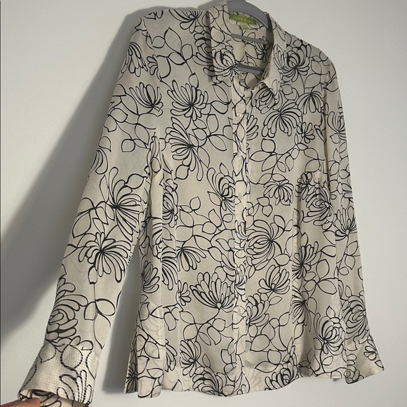 Sigrid Olsen Silk Floral Button Down Shirt - Picture 3 of 10